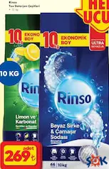 RİNSO TOZ DETERJAN ÇEŞİTLERİ 10 KG fiyat ve kampanya bilgisi